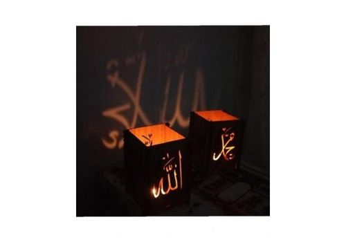 2 Photophores Lumineux  en Bois Démontables avec 2 Bougies au meilleur prix au Maroc