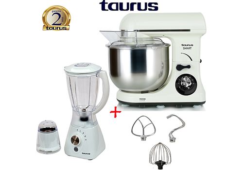 TAURUS ROBOT PETRIN SMART STAND MIXER + BLENDER 550W AVEC MOULIN GRATUIT au meilleur prix au Maroc