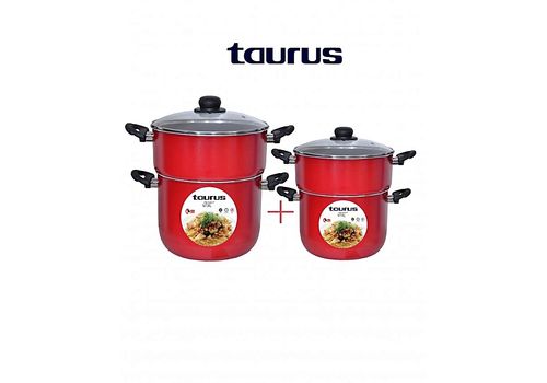 Lot 2  Couscoussier  rouge VITAL Anti-Adhésive 8L+4L au meilleur prix au Maroc