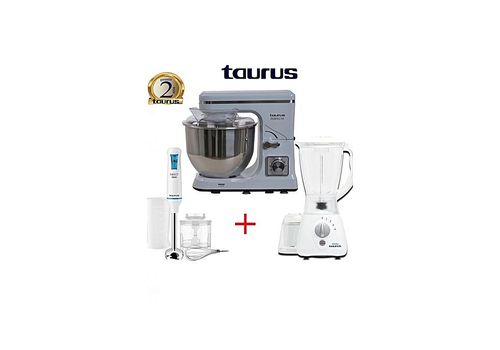 TAURUS PACK ROBOT PETRIN 5L PLUS BLENDER 1.5L + ROBOT MIXEUR PLONGEANT ROBOT 500 INOX PLUS au meilleur prix au Maroc
