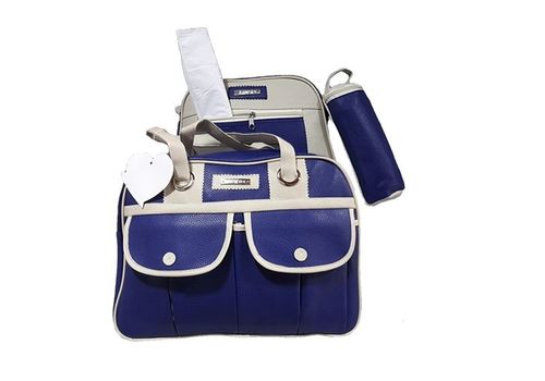Pack My Baby : Sac à langer en Cuir 4 pièces - Bleu Foncé au meilleur prix au Maroc