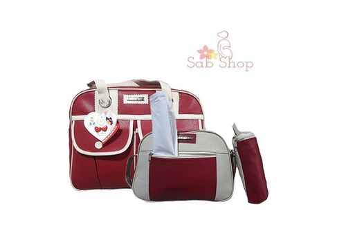 Pack bébé : Sac à langer 4 pièces Bébé - Grenat au meilleur prix au Maroc