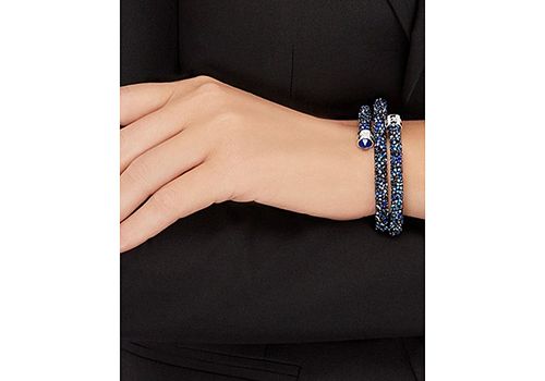 Bracelet-jonc Crystaldust bangle Double - Noir et Bleu marine au meilleur prix au Maroc