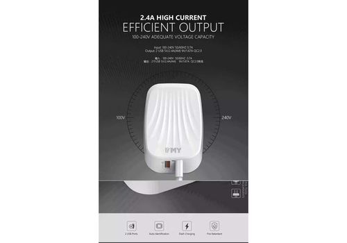 Chargeur Rapide 2 Entrées USB USB Avec Cable Samsung  2.4A au meilleur prix au Maroc