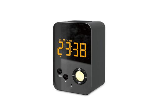 Bluetooth Audio Miroir Réveil Sans Fil Bluetooth Haut-Parleur avec Fonction Radio FM - Noir au meilleur prix au Maroc