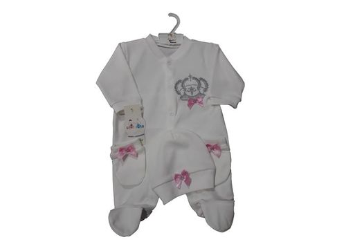 Baby Baugousse - T-Shirt + Bonnet + Léguant - TURKEY Made - Rose au meilleur prix au Maroc