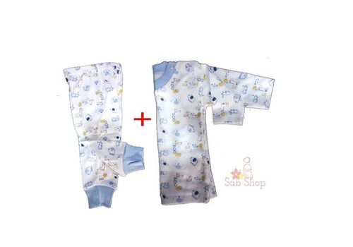 Pack Bébé Pyjama de Nuit - bodys bébé +pontallon - High Quality - Bleu au meilleur prix au Maroc