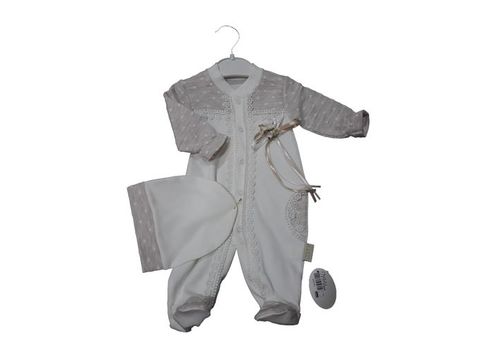Grenouillère- Pyjama + Bonnet - TURKEY Made - Gris au meilleur prix au Maroc
