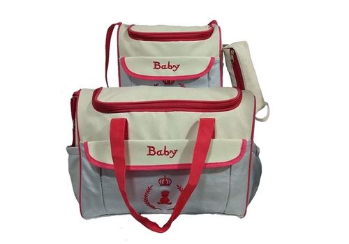 Baby Pack bébé : Baby Sac à langer 3 pièces - Rouge & Gris au meilleur prix au Maroc