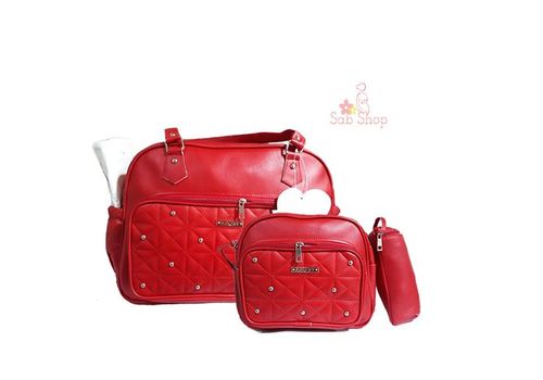 Pack My Baby : Sac à langer en Cuir 4 pièces - Rouge au meilleur prix au Maroc