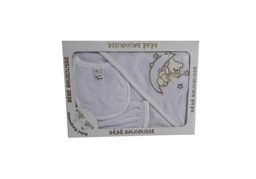 Peignoir de bain + Brosse douce pour bain bébé - Rose100% coton - Blanc au meilleur prix au Maroc