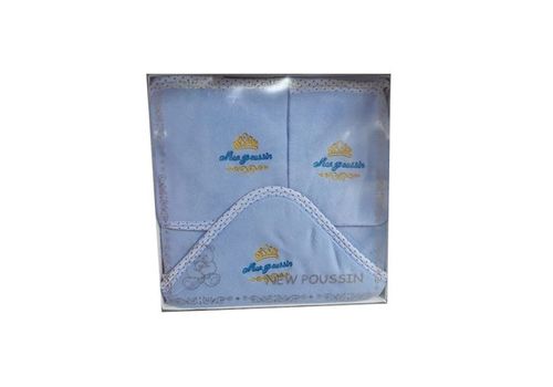 Pack bébé - 3X1 Peignoir +Serviette + Brosse douce Multifunctionel Bleu au meilleur prix au Maroc