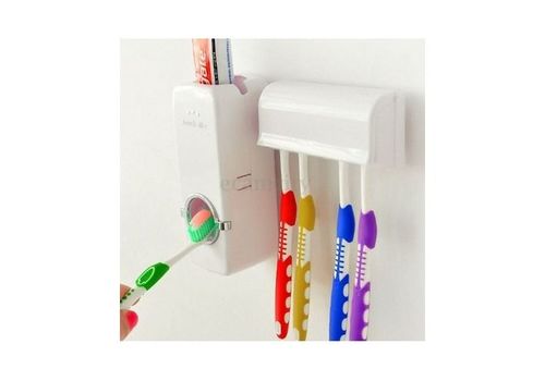 Distributeur Automatique Dentifrice BLANC + Porte Brosse à dent Collé au Mur au meilleur prix au Maroc
