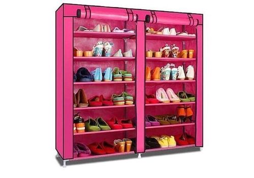 Armoire de chaussure 12 étages Rose au meilleur prix au Maroc