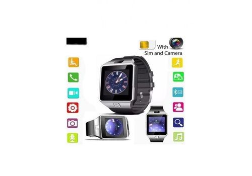 Montre connectée Bluetooth & écran tactile & carte SIM - NOIR et gris au meilleur prix au Maroc