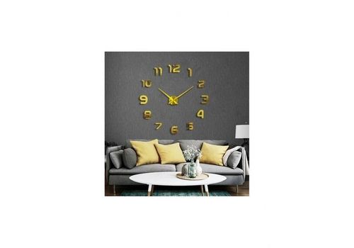 Horloge Murale Design 3D - Doré au meilleur prix au Maroc