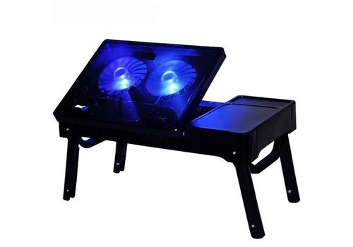 Table de PC Portable Réglable avec Ventilateur de Refroidissement Intégré usb - Noir au meilleur prix au Maroc