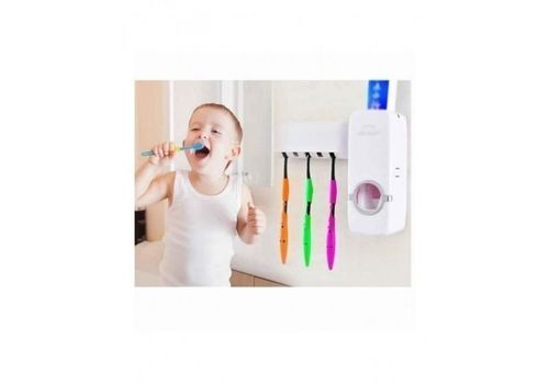 Distributeur Automatique Dentifrice avec Porte Brosse à Dent Collé au Mur au meilleur prix au Maroc