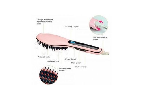 Brosse lissante Magique électrique - Rose au meilleur prix au Maroc