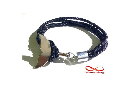Bracelet Fishtail Cuir + Fermoir En Acier Inoxydable au meilleur prix au Maroc