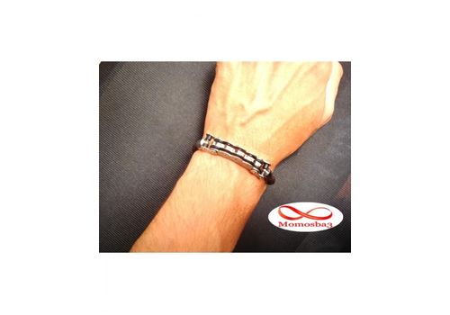 Bracelet cuir MARRON et acier inoxydable au meilleur prix au Maroc
