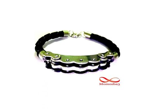 Bracelet Cuir Noir Et Acier Inoxydable au meilleur prix au Maroc