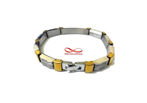 Bracelet Avec Plaque En Acier Inoxydable Pour Homme - Argent + DORE au meilleur prix au Maroc