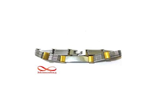 Bracelet Avec Plaque En Acier Inoxydable Pour Homme - Argent + DORE au meilleur prix au Maroc