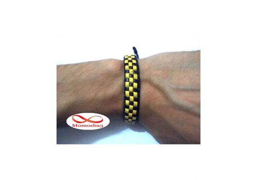 Bracelet Skye Noir JAUNE - Fil Réglable au meilleur prix au Maroc