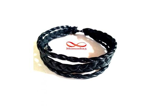 Bracelet En Cuir Tressé Noir - Unisex au meilleur prix au Maroc