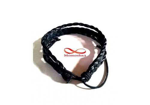 Bracelet En Cuir Tressé Noir - Unisex au meilleur prix au Maroc