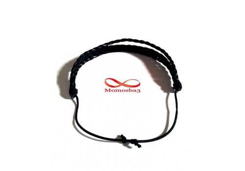 Bracelet En Cuir Tressé Noir - Unisex au meilleur prix au Maroc