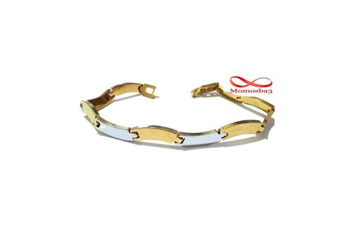 Bracelet En Acier Inoxydable Argenté + DORE Unisex Réglable au meilleur prix au Maroc