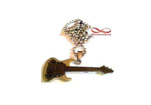 Chaîne Avec Pendentif Guitar En Acier Inoxydable au meilleur prix au Maroc