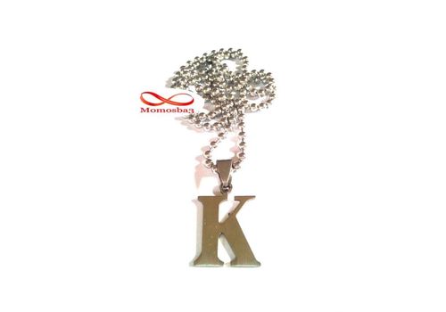 Chaine Maille Boule + Pendentif Caractère K - Acier Inoxydable au meilleur prix au Maroc