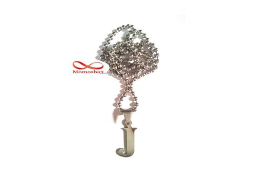 Chaine Maille Boule + Pendentif Caractère J - Acier Inoxydable au meilleur prix au Maroc