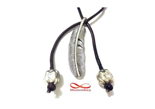 Collier MARRON Réglable Avec Pendentif Plume - Unisex au meilleur prix au Maroc