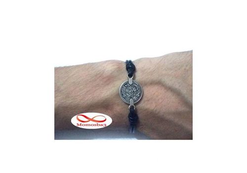 Bracelet Cuir Noir Pendentif Pièce De Monnaie Unisex (Réglable) au meilleur prix au Maroc