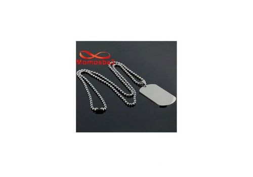 Chaine maille boule + Plaque militaire - Acier inoxydable au meilleur prix au Maroc