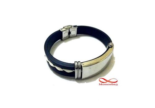 Bracelet En Acier Inoxydable Et Silicone + Cuir (Réglable) au meilleur prix au Maroc