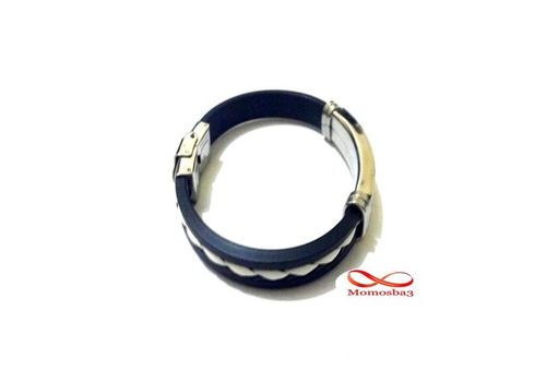 Bracelet En Acier Inoxydable Et Silicone + Cuir (Réglable) au meilleur prix au Maroc