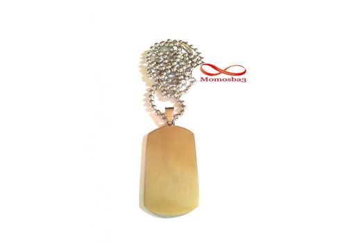 Chaine maille boule + Plaque militaire (Taille moyenne) - Acier inoxydable au meilleur prix au Maroc