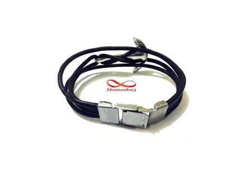 Bracelet Ancre Cuir MARRON + Fermoir Acier Inoxydable (Réglable) au meilleur prix au Maroc