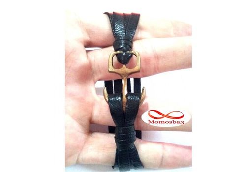 Bracelet Ancre Marine BRONZE + Cuir Noir au meilleur prix au Maroc