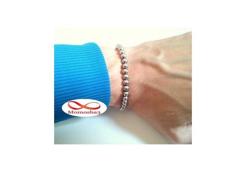 Bracelet Maille Boule En Acier Inoxydable Unisex au meilleur prix au Maroc