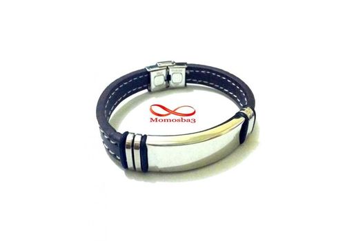 Bracelet En Acier Inoxydable + Cuir MARRON (Réglable) au meilleur prix au Maroc