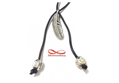 Collier MARRON Réglable Avec Pendentif Plume - Unisex au meilleur prix au Maroc