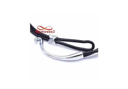 Bracelet En Cuir Noir Fermoir En Acier Inoxydable au meilleur prix au Maroc