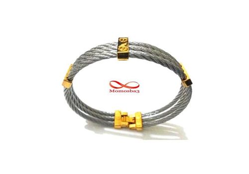Bracelet En Acier Inoxydable Argenté + DORE au meilleur prix au Maroc