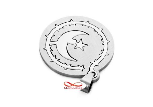 Chaîne En Acier Inoxydable Argenté Avec Pendentif Croissant au meilleur prix au Maroc